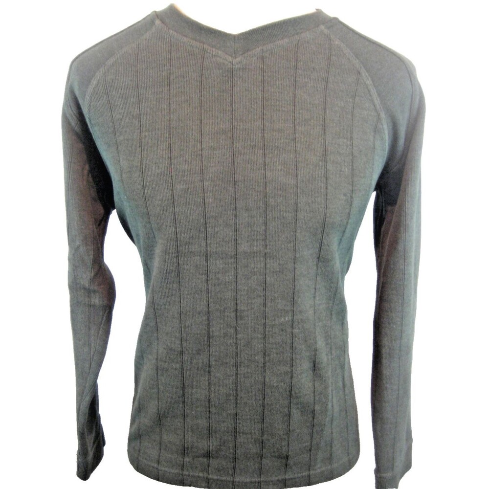 Mens Columbia XCO Green Ribbed V-Neck Cotton Blend Sweatshirt sz Med